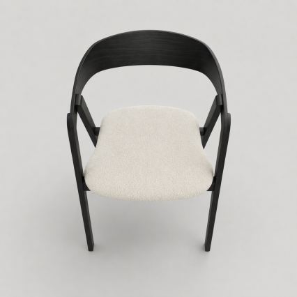 Scaun de dining LUSO, negru/bej
