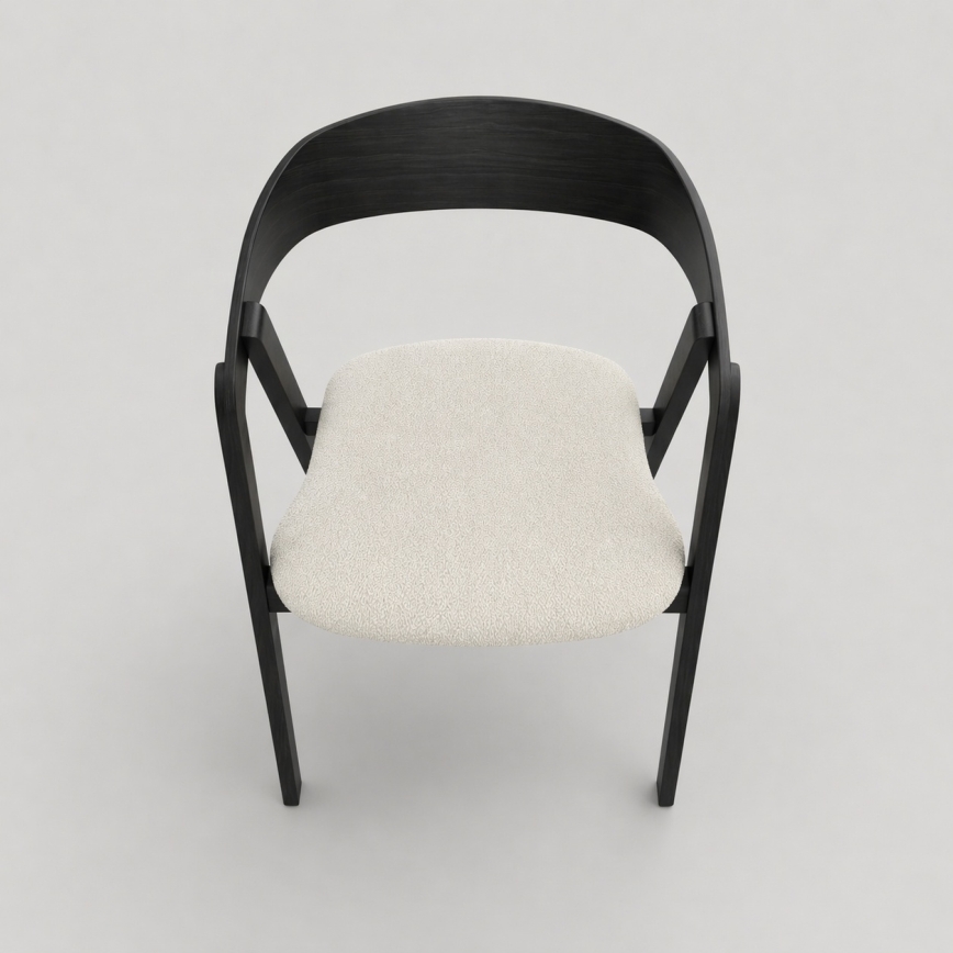 Scaun de dining LUSO, negru/bej