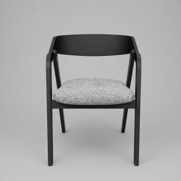Scaun de dining LUSO, negru/gri
