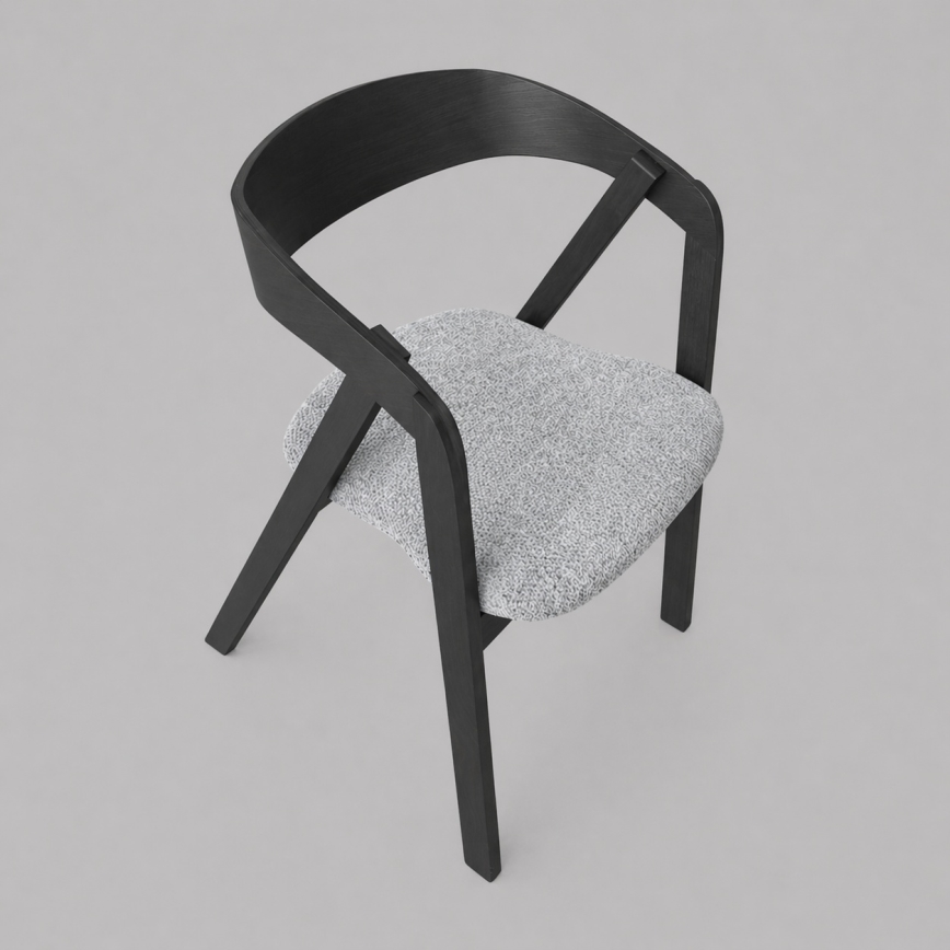 Scaun de dining LUSO, negru/gri