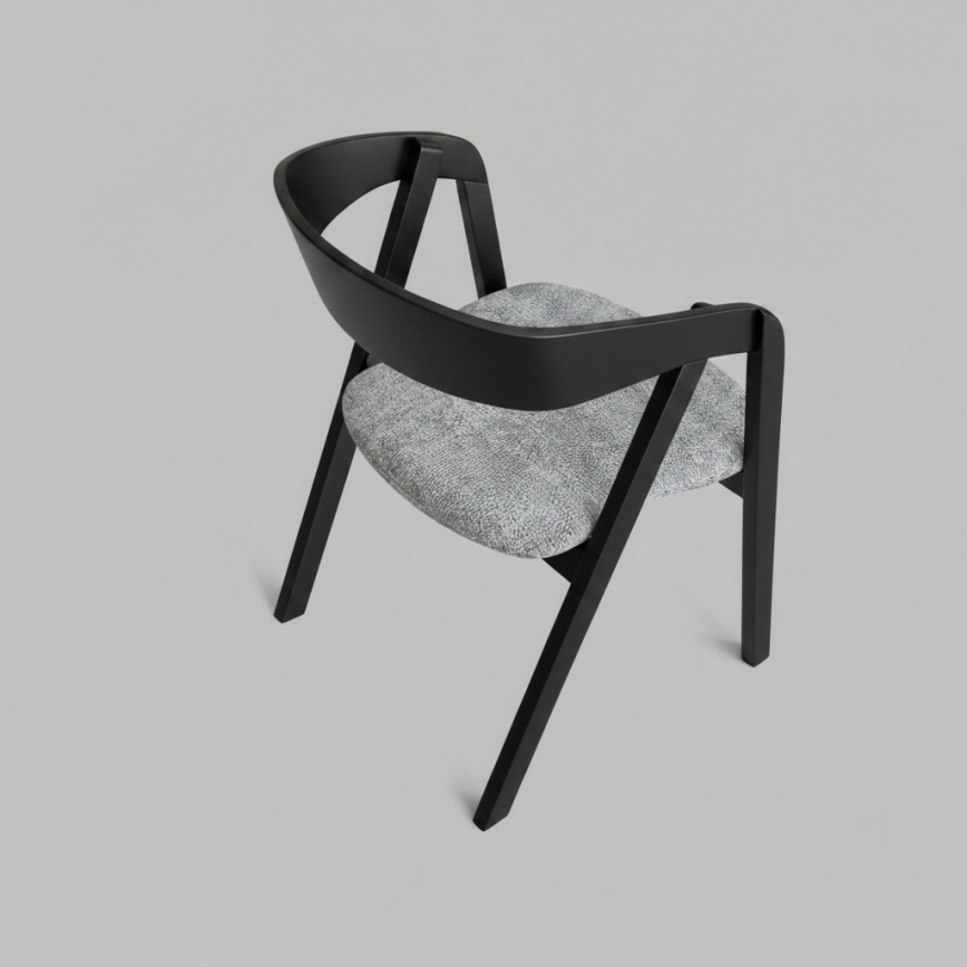 Scaun de dining LUSO, negru/gri