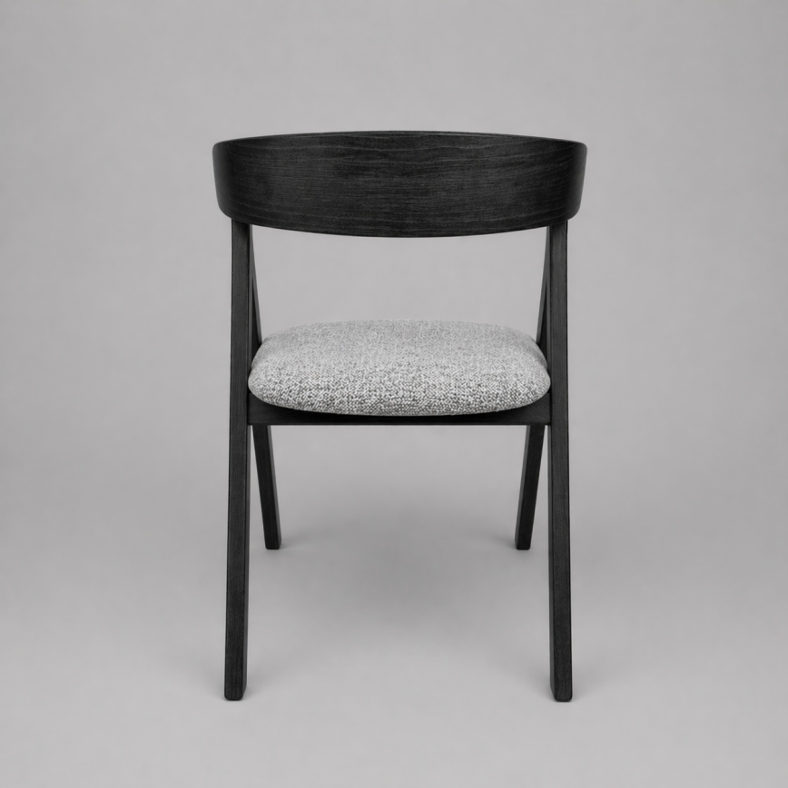 Scaun de dining LUSO, negru/gri