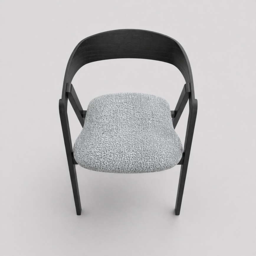 Scaun de dining LUSO, negru/gri