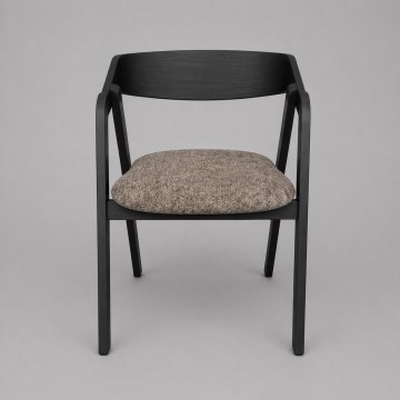 Scaun de dining LUSO negru/maro