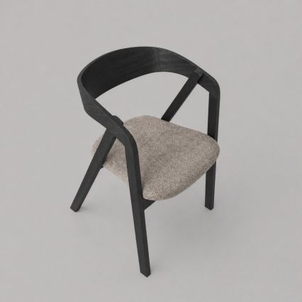 Scaun de dining LUSO negru/maro