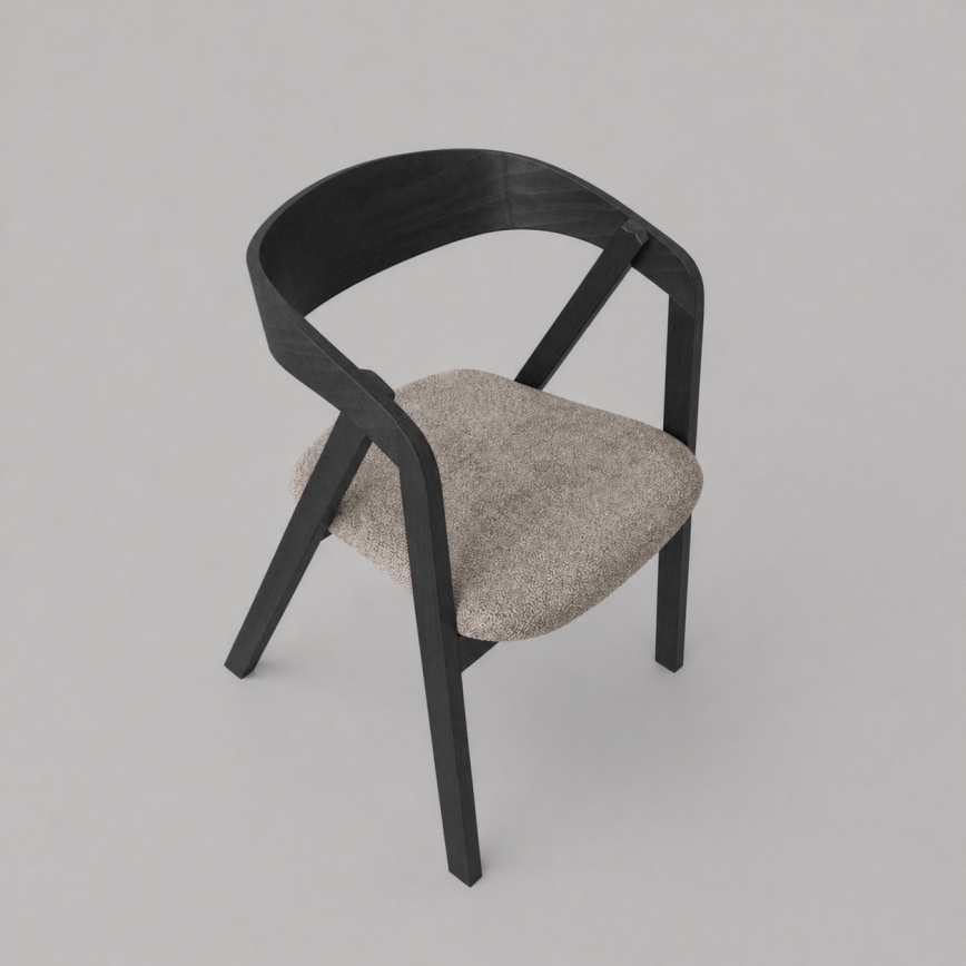Scaun de dining LUSO negru/maro