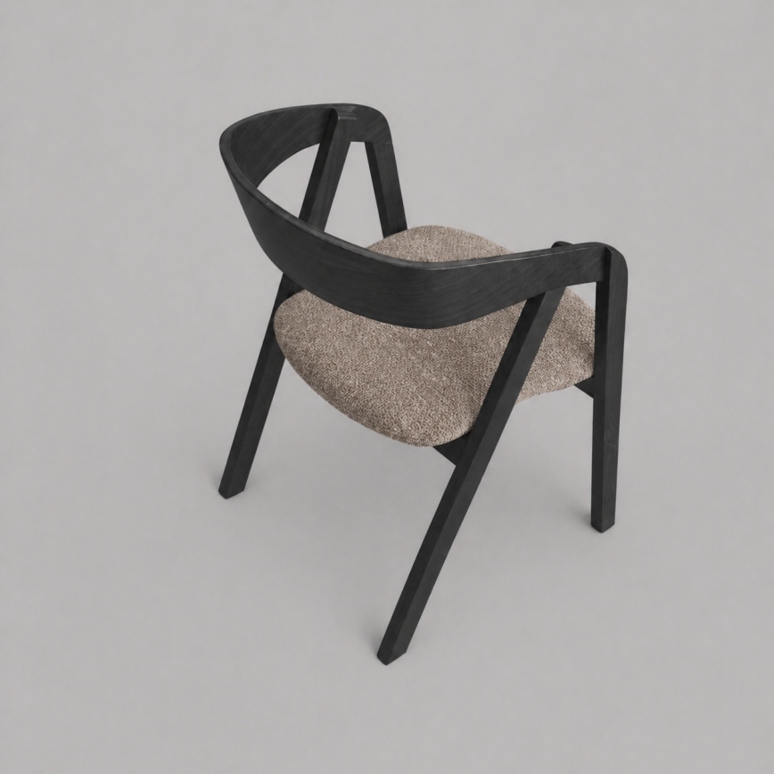 Scaun de dining LUSO negru/maro