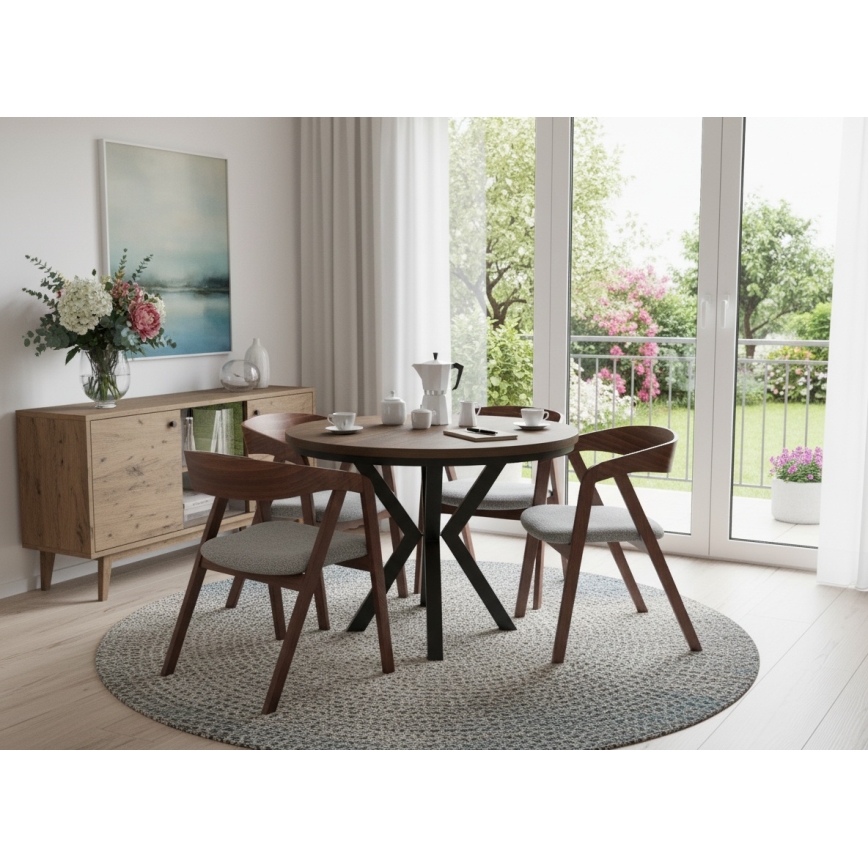 Scaun de dining LUSO nuc/gri