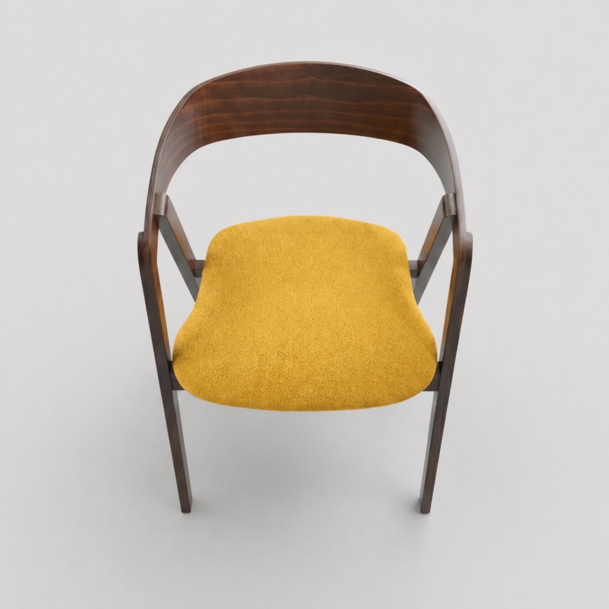 Scaun de dining LUSO nuc/portocaliu