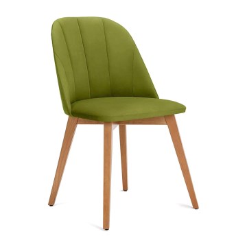 Scaun de dining RIFO 86x48 cm verde deschis/stejar deschis
