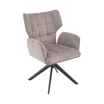 Scaun de dining rotativ CIELO, 1 buc., gri