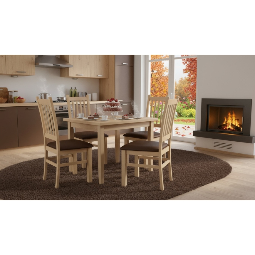 Scaun de dining SIMON, fag, maro închis