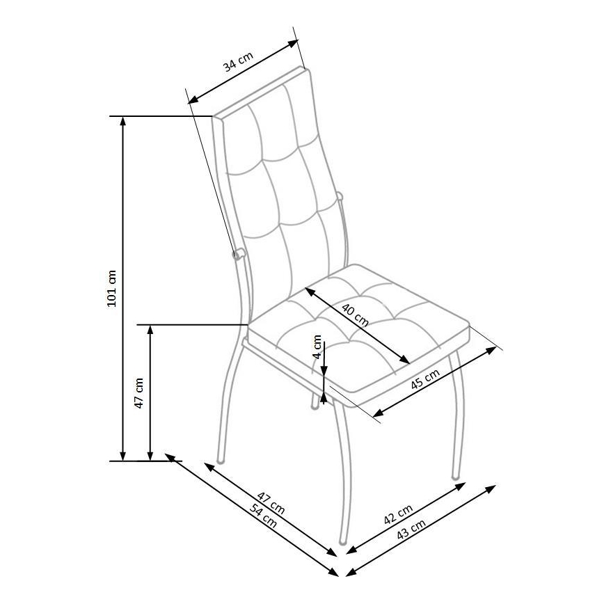 Scaun de dining WARMIS, 1 buc., negru