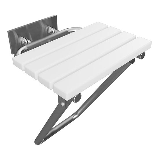 Scaun de duș 44x46 cm, inox/argintiu