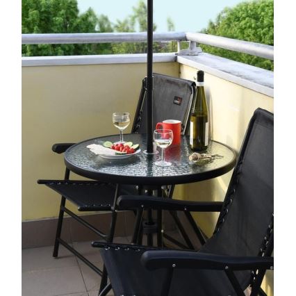 Scaun de grădină pliabil negru