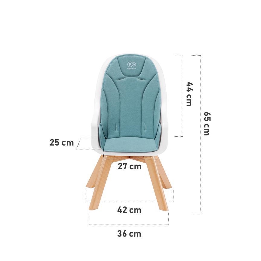 Scaun de masă 2 în 1 pentru bebeluși TIXI gri KINDERKRAFT