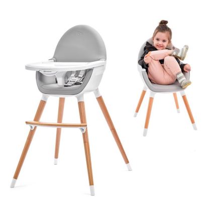 Scaun de masă pentru bebeluși FINI gri/alb KINDERKRAFT