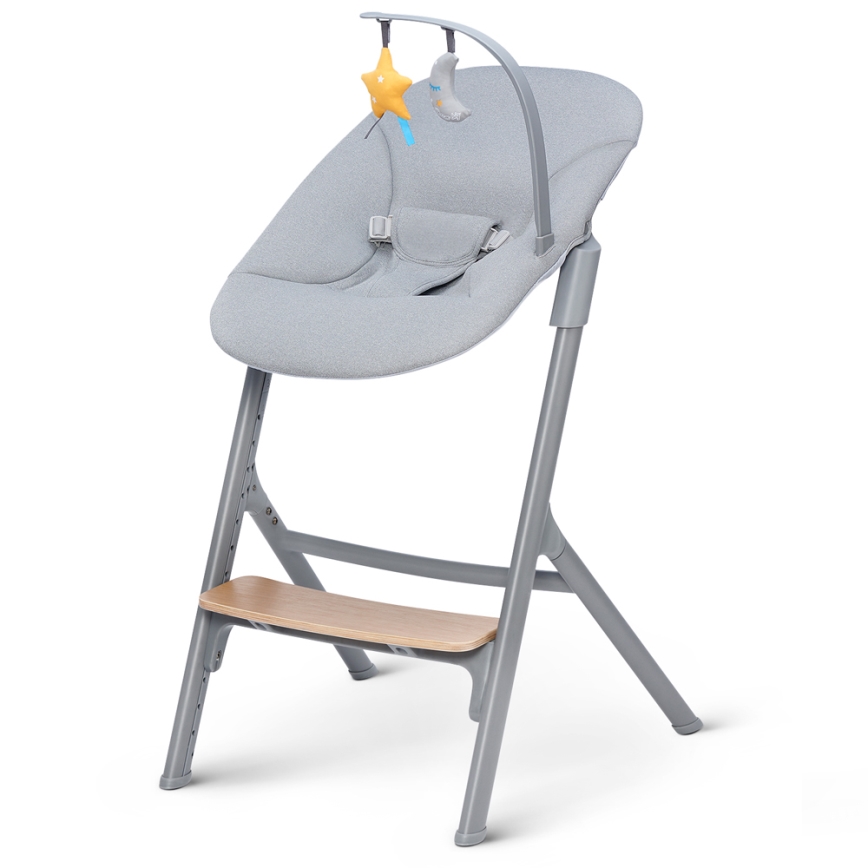 Scaun de masă pentru copii 3 în 1 KINDERKRAFT SELECT LIVY Premium stejar + șezlong CALMEE