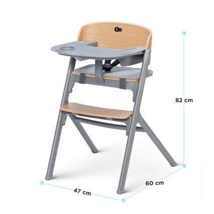 Scaun de masă pentru copii 3 în 1 KINDERKRAFT SELECT LIVY Premium stejar + șezlong CALMEE