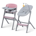 Scaun de masă pentru copii KINDERKRAFT SELECT 3 în 1 LIVY Premium Aster pink + șezlong CALMEE