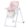 Scaun de masă pentru copii YUMMY roz/alb KINDERKRAFT