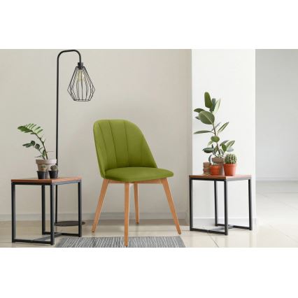 Scaun de dining RIFO 86x48 cm verde deschis/stejar deschis