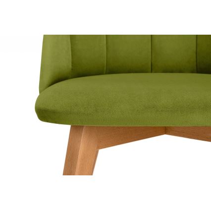 Scaun de dining RIFO 86x48 cm verde deschis/stejar deschis