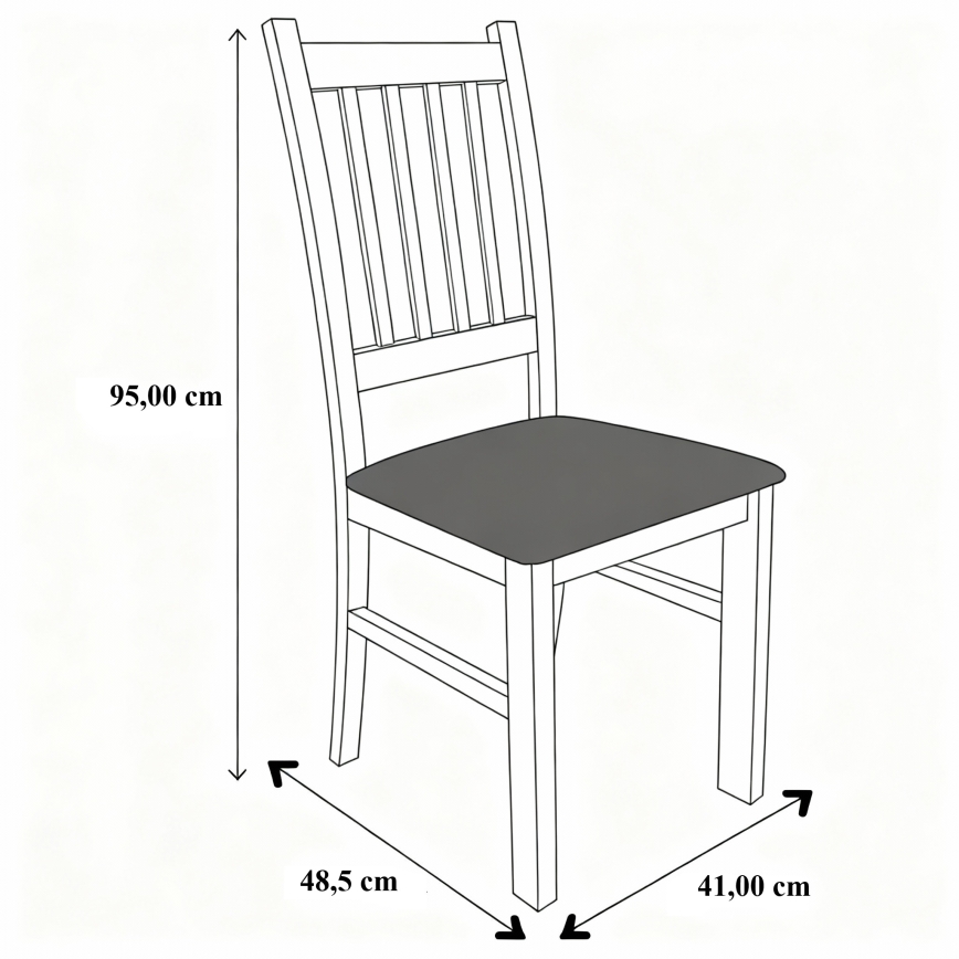 Scaun de masă SIMON fag/gri închis
