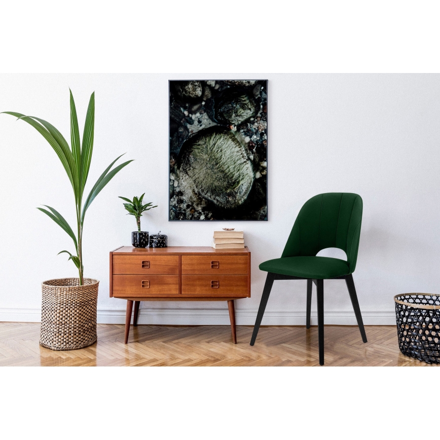 Scaun de sufragerie BOVIO 86x48 cm verde închis/fag