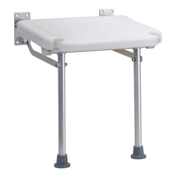 Scaun pentru duș 40 x 43 cm, argintiu/alb