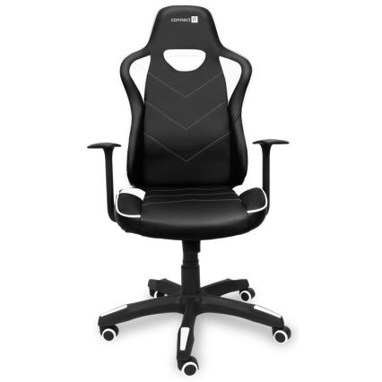 Scaun pentru jocuri video CONNECT IT CGC-0700-WH LeMans Pro negru/alb