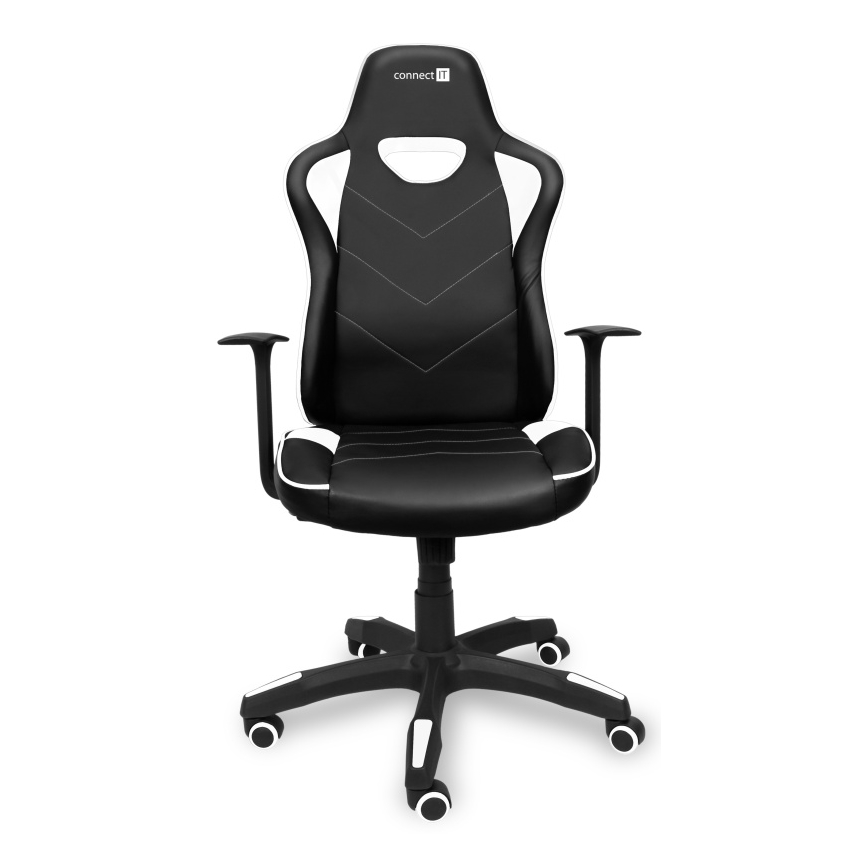 Scaun pentru jocuri video CONNECT IT CGC-0700-WH LeMans Pro negru/alb