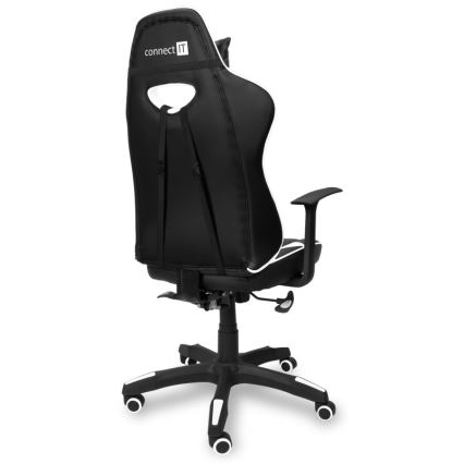 Scaun pentru jocuri video CONNECT IT CGC-0700-WH LeMans Pro negru/alb