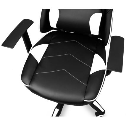 Scaun pentru jocuri video CONNECT IT CGC-0700-WH LeMans Pro negru/alb