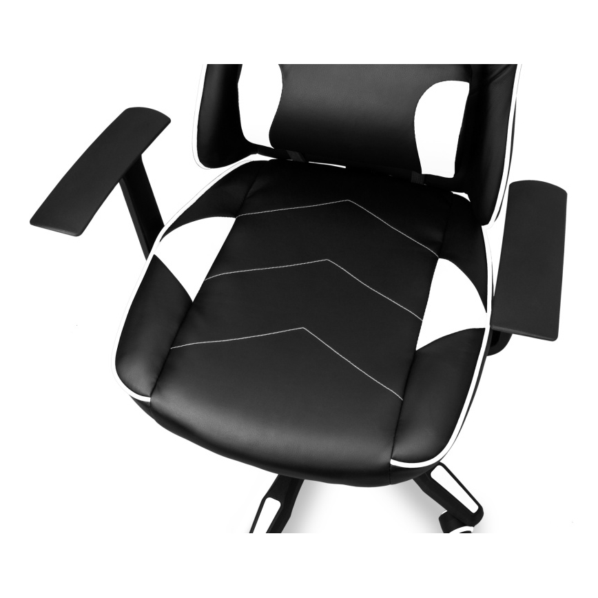 Scaun pentru jocuri video CONNECT IT CGC-0700-WH LeMans Pro negru/alb