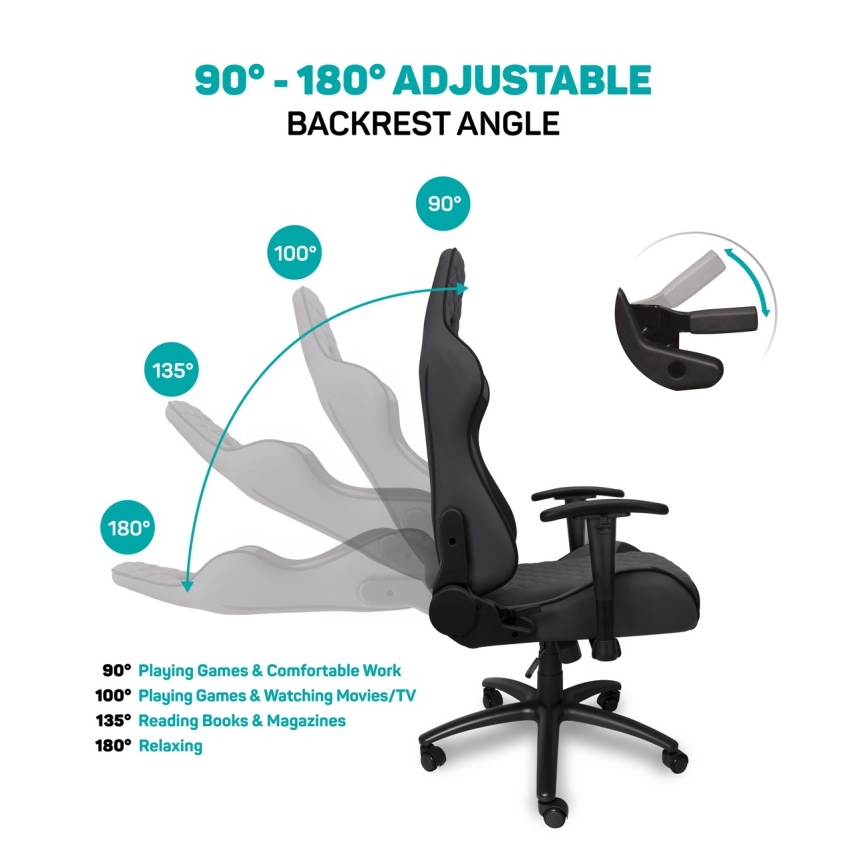 Scaun pentru jocuri video CONNECT IT CGC-1200-GY Monaco Pro gri/negru