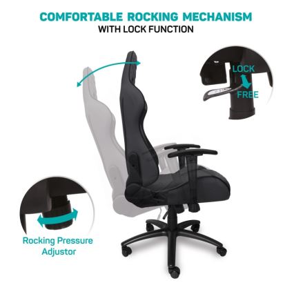 Scaun pentru jocuri video CONNECT IT CGC-1200-GY Monaco Pro gri/negru