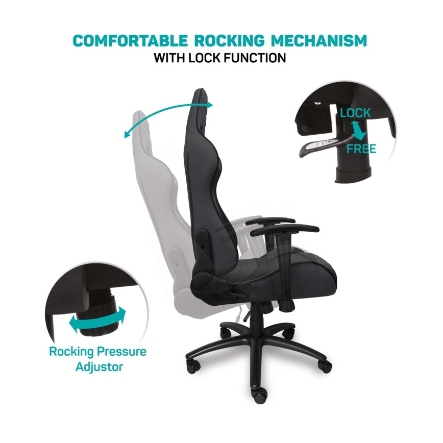 Scaun pentru jocuri video CONNECT IT CGC-1200-GY Monaco Pro gri/negru