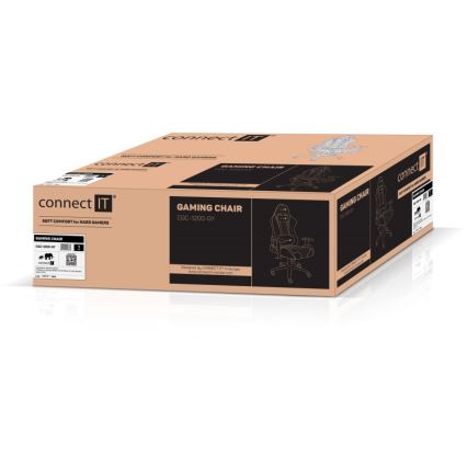 Scaun pentru jocuri video CONNECT IT CGC-1200-GY Monaco Pro gri/negru
