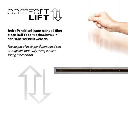 Schöner Wohnen 11316-18 - Lustră LED reglabilă LENA, suspendată pe cablu, LED/32W/230V, neagră