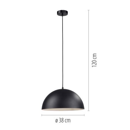 Schöner Wohnen 11728-18 - Lampă suspendată ALI pe cablu, 1xE27/25W/230V, Ø 38 cm, negru