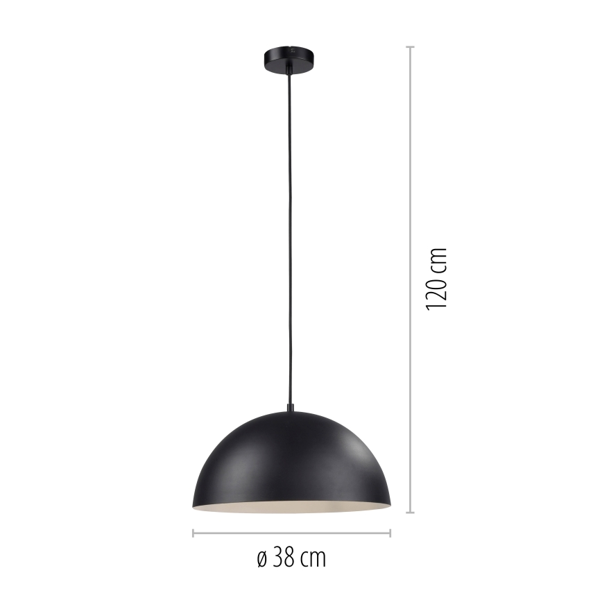 Schöner Wohnen 11728-18 - Lampă suspendată ALI pe cablu, 1xE27/25W/230V, Ø 38 cm, negru