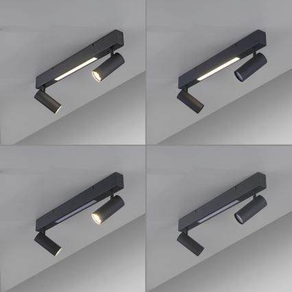 Schöner Wohnen DANTE 11793-18 - Spot LED 2xGU10/10W/230V + LED/7,2W, negru