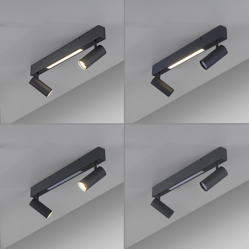 Schöner Wohnen DANTE 11793-18 - Spot LED 2xGU10/10W/230V + LED/7,2W, negru