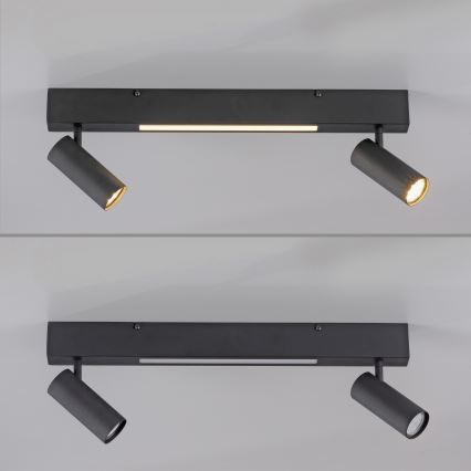 Schöner Wohnen DANTE 11793-18 - Spot LED 2xGU10/10W/230V + LED/7,2W, negru