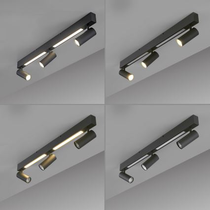 Schöner Wohnen 11794-18 - Spot LED DANTE 3xGU10/10W/230V + LED/14,4W negru