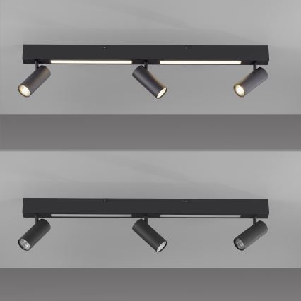 Schöner Wohnen 11794-18 - Spot LED DANTE 3xGU10/10W/230V + LED/14,4W negru