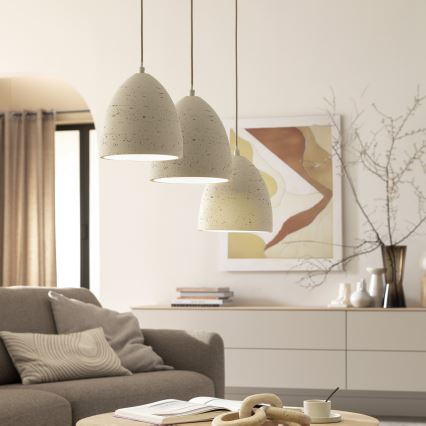 Schöner Wohnen 12541-42 - Lustră pe cablu TRAVENTA, 3 x E27/40W/230V, beton