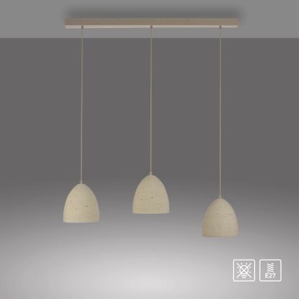Schöner Wohnen 12541-42 - Lustră pe cablu TRAVENTA, 3 x E27/40W/230V, beton