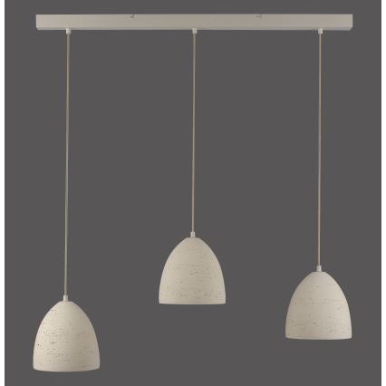 Schöner Wohnen 12541-42 - Lustră pe cablu TRAVENTA, 3 x E27/40W/230V, beton